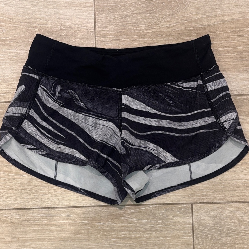 lululemon athletica Black and Gray Athletic Shorts size 2 2.5’ inseam.